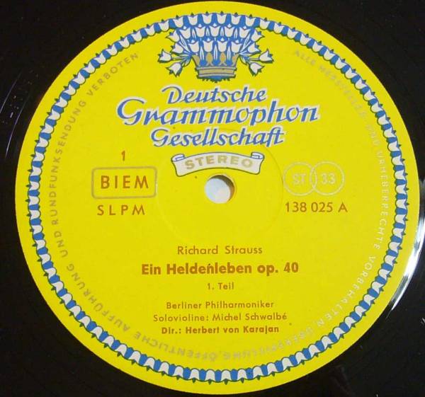 Karajan / BPO - Strauss : Ein Heldenleben - DEUTSCHE GRAMMOPHON SLPM 138025