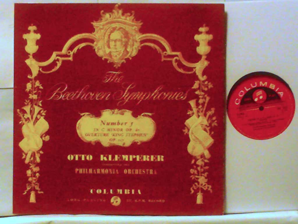 KLEMPERER / PHILHARMONIA ORCHESTRA – BEETHOVEN : SYMPHONY NO.5, OVERTURE KING STEPHEN - UK COLUMBIA-EMI SAX 2373